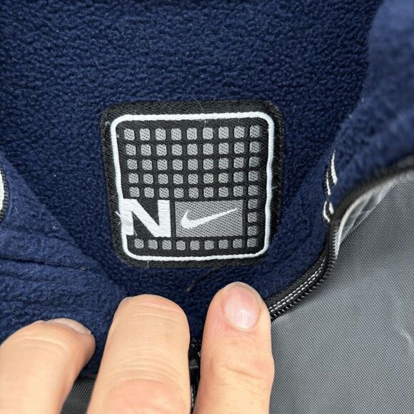 NIKE MEN SIZE XL DARK GRAY FULL ZIP FLEECE LINED GRAY PARKA JACKET HOODED Y2K - Picture 5 of 8